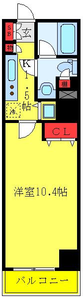 パークアクシス板橋本町(1K/9階)の間取り写真