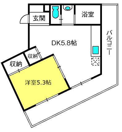 大宮KSAビル(1DK/5階)の間取り写真