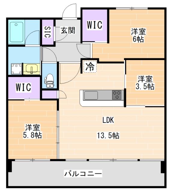 MGF原田II(3LDK/3階)の間取り写真