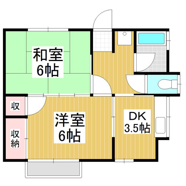 五島アパート(2DK/2階)の間取り写真