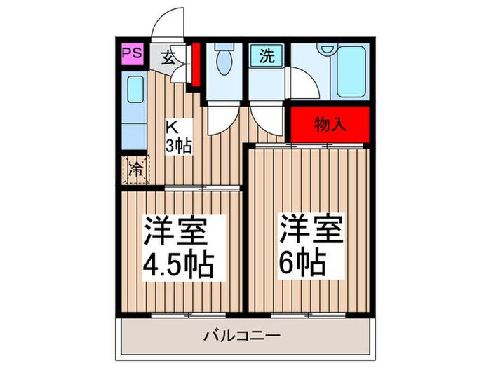 メルシー下目黒(2K/2階)の間取り写真