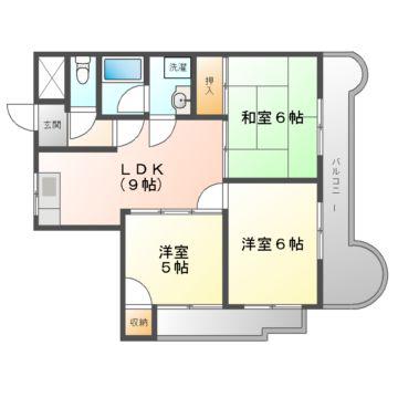 ロータリーマンション八雲西(3DK/4階)の間取り写真