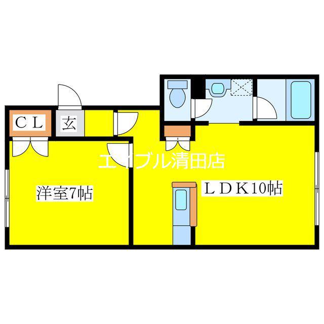 FUJIKAWA MS(1LDK/1階)の間取り写真