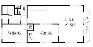 ルミエール壱番館・弐番館(2LDK/2階)の間取り写真