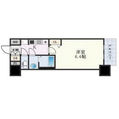 プレサンス新大阪ジェイズ(1K/4階)の間取り写真
