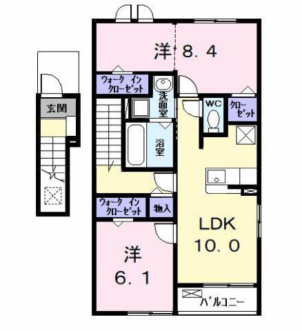 カーサみやびVIII(2LDK/2階)の間取り写真