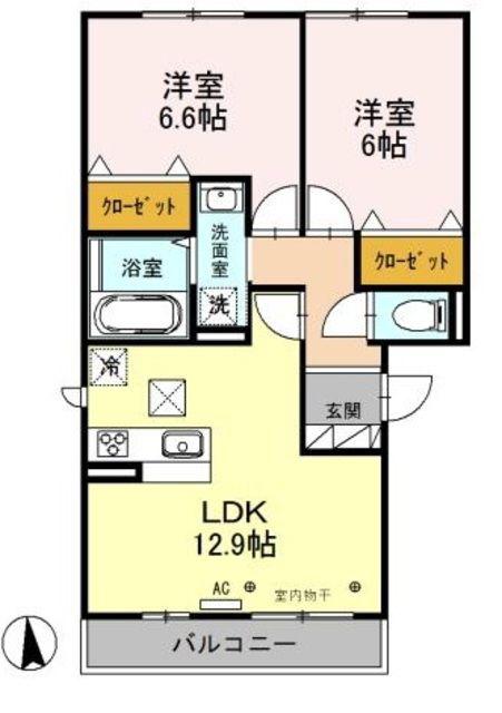 T-FORT(2LDK/1階)の間取り写真