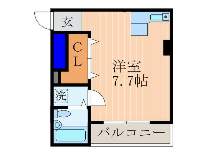 エクシブ林寺(ワンルーム/2階)の間取り写真