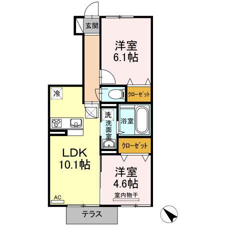 グレイス(2LDK/1階)の間取り写真