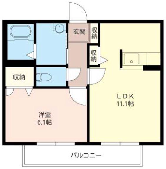 ソレアード(1LDK/2階)の間取り写真