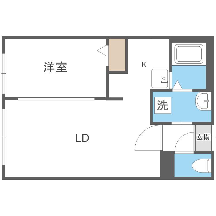 MAISON KAMUY PARK FRONT(1LDK/3階)の間取り写真