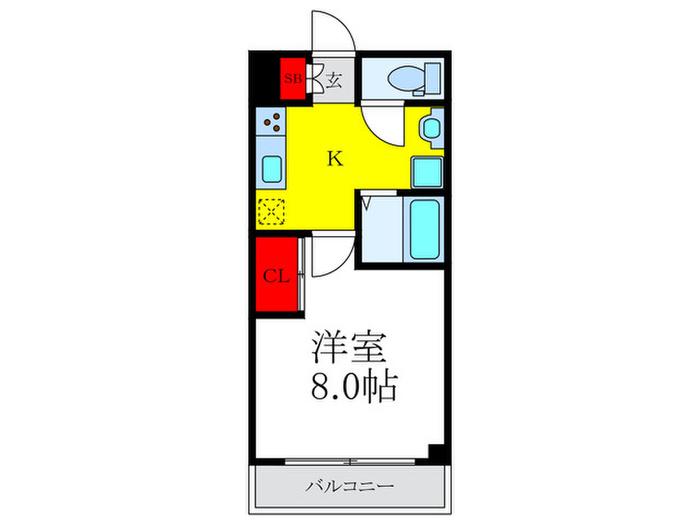 コスモスハイツ(1K/2階)の間取り写真