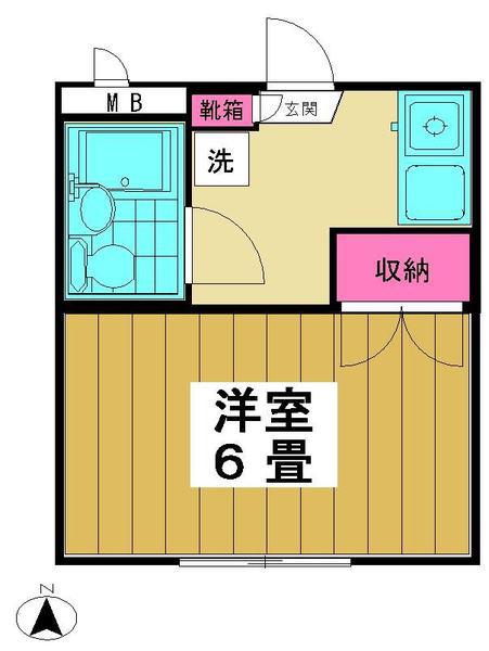 ツイン大岡山A(ワンルーム/1階)の間取り写真