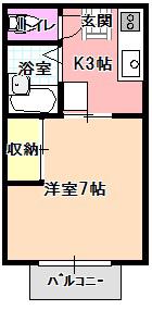 てぃんかあべる(1K/2階)の間取り写真