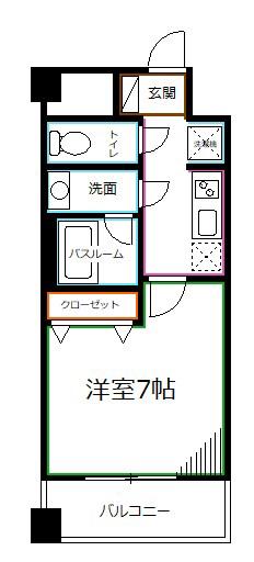 プライムアーバン武蔵小金井II(1K/6階)の間取り写真