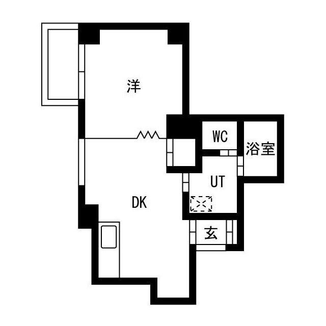 桑園スクエアII(1DK/3階)の間取り写真