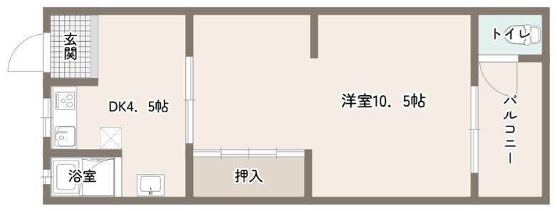あまそらハイム(1DK/2階)の間取り写真
