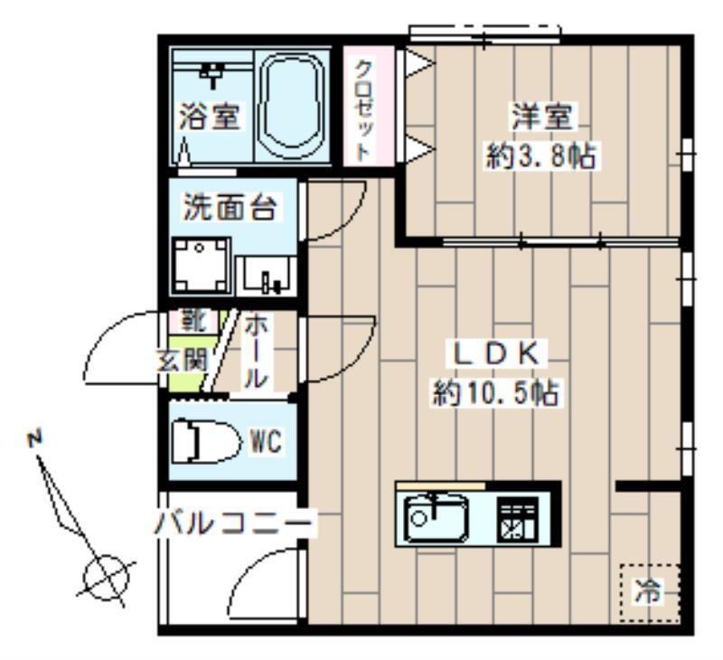 シェソワ東大井(1LDK/3階)の間取り写真