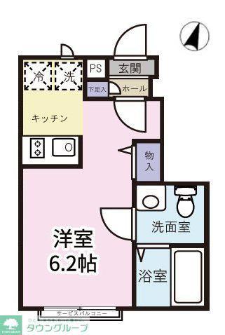 MAISON BLANCHE(1K/1階)の間取り写真
