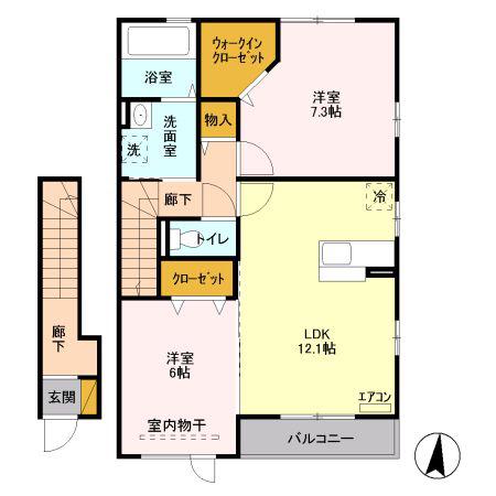 サンボナール(2LDK/2階)の間取り写真