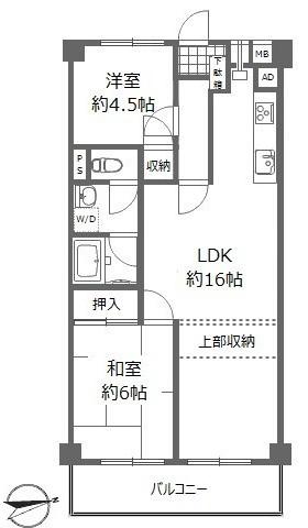 日商岩井第2新小岩マンション(2LDK/7階)の間取り写真
