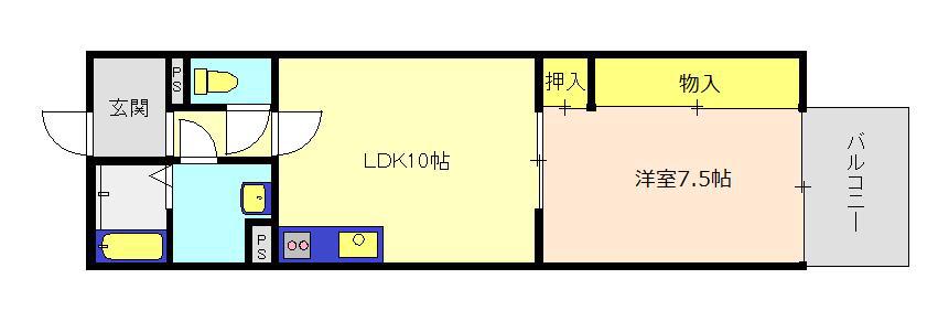 ツイン大開1号館(1LDK/12階)の間取り写真