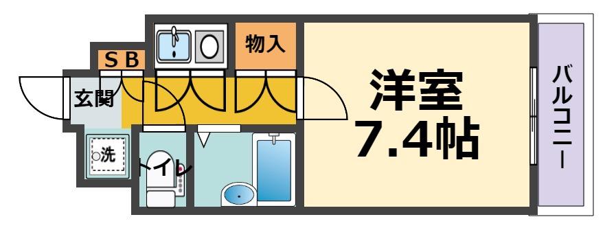 エスリード上甲子園(1K/2階)の間取り写真