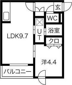 グランメゾン厚別Ⅱ(1LDK/3階)の間取り写真