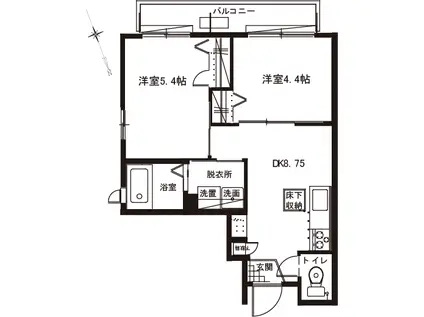 ESPLANADE(2DK/1階)の間取り写真
