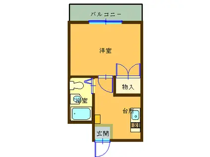ピュアブラッサム(1K/1階)の間取り写真