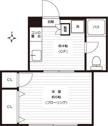 サニーハイツ(1K/1階)の間取り写真