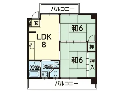 YSハウス(2LDK/2階)の間取り写真