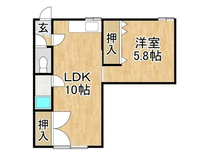 一番舘マンション(1LDK/3階)の間取り写真