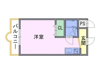長岡プラザ(ワンルーム/4階)の間取り写真