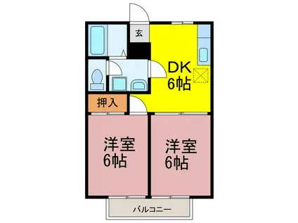小森谷ハイツPART2(2DK/2階)の間取り写真