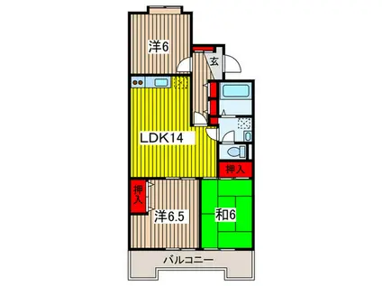 佐伯レジデンス(3LDK/3階)の間取り写真