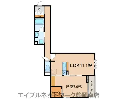 ワンダブル(1LDK/1階)の間取り写真