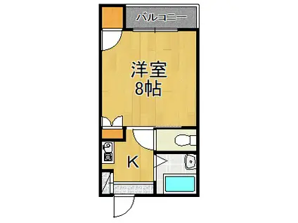 パセオ武庫(1K/2階)の間取り写真