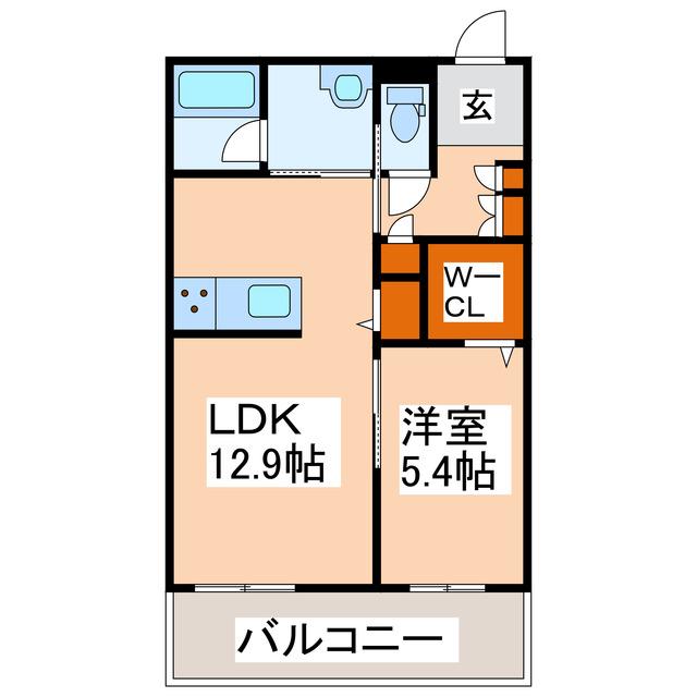 シャーメゾン湖東グランデ(1LDK/2階)の間取り写真