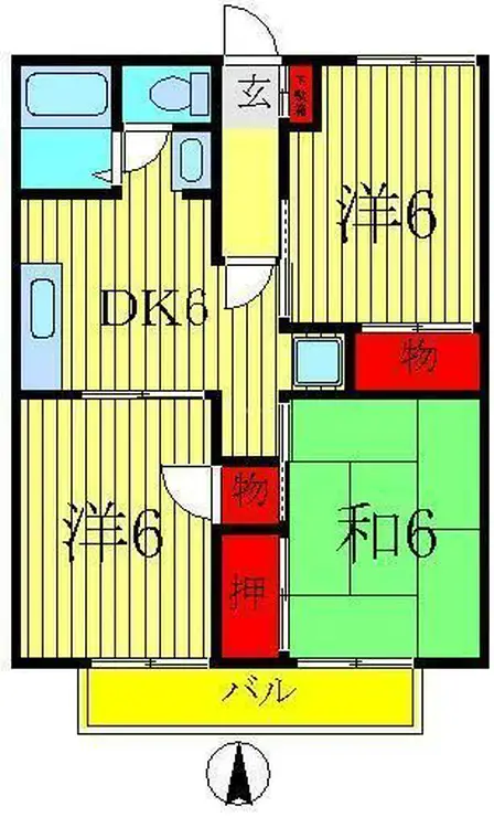 パールハイツ鏑木39 2階階 間取り