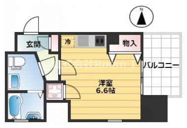 レジディア谷町(1K/12階)の間取り写真