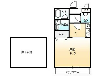 エスペランサ(1K/1階)の間取り写真