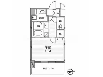 CASSIA福島駅前(1K/7階)の間取り写真