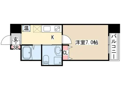 アドバンス神戸プラージュ(1K/14階)の間取り写真