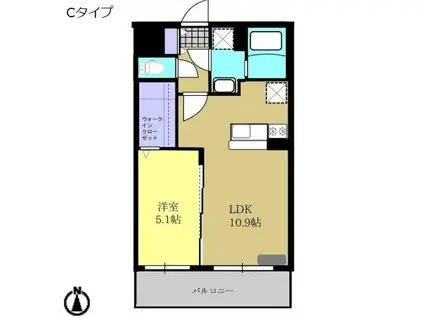 Y&M SAKURAIII(1LDK/1階)の間取り写真