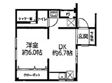 オレンジマンション3-E(1DK/3階)の間取り写真