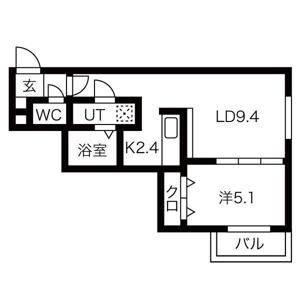YS N10(1LDK/2階)の間取り写真