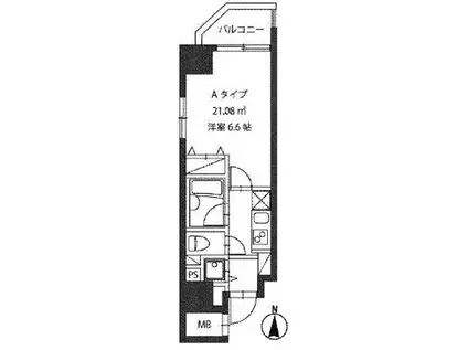 RESIDIA新御茶ノ水 (1K/8階)の間取り写真