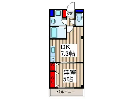 プランドール愛宕(1DK/2階)の間取り写真