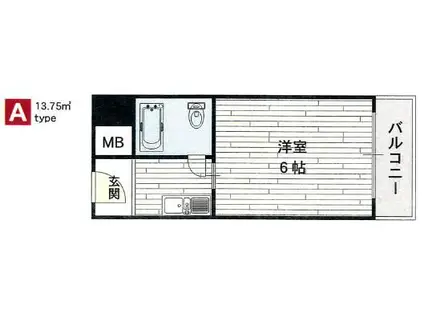 メゾン・ド・六甲パートI(ワンルーム/6階)の間取り写真